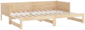 Łóżko rozsuwane z naturalnego drewna 2x(80x200) cm - Eluwin 3X