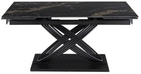 Stół Rozkładany Prostokątny IBIZA 160-240 cm Ceramiczny Czarny Marmur do Jadalni Nowoczesny Loft