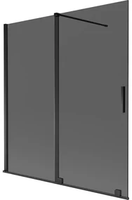 Mexen Velar parawan nawannowy 2-skrzydłowy rozsuwany 150 x 150 cm, grafit, czarny - 896-150-000-41-70