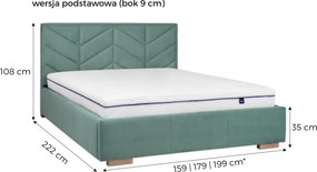 Łóżko tapicerowane z wysokim zagłówkiem Alma