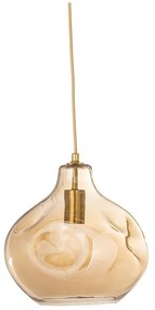 Brązowa lampa wisząca ze szklanym kloszem ø 30 cm Azizi – Bloomingville