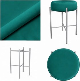 Hoker Pola krzesło barowe podstawa metalowa Tkanina Welur : Kolor Stelaża - Szary, Kolor tkaniny - VELVET - MG20, Typ tkaniny - Velvet