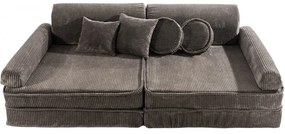 Aesthetic sztruksowa sofa dziecięca, brązowa - meowbaby®