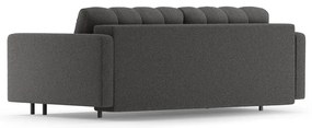 Ciemnoszara rozkładana sofa ze schowkiem z materiału bouclé 222 cm Bali – Cosmopolitan Design