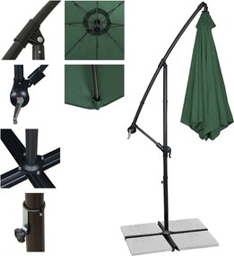 Avenberg Duży parasol z regulacją nachylenia Sunny 300, ciemnozielony