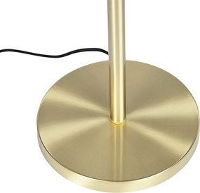 Lampa stojąca mosiężna z abażurem w wzór pawia 40 cm - Simplo