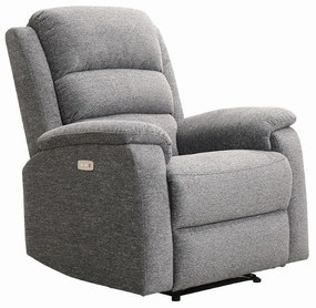 Fotel z elektryczną funkcją relax z tkaniny NEVERS - Kolor szary