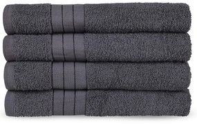 Antracytowe bawełniane ręczniki frotte zestaw 4 szt. 50x100 cm – Good Morning