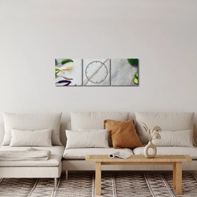 Obraz warzyw (z zegarem) (90x30 cm)
