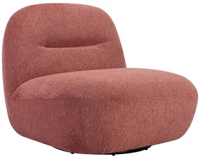 Fotel obrotowy z terakotową teksturowaną tapicerką - POZETI