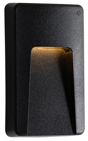 Zewnetrzna Lampa ścienna zewnętrzna czarna prostokątna z wbudowanym LED IP65 - Gem Nowoczesny Oswietlenie zewnetrzne