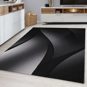 Dywan nowoczesny Plus Linie szaro-czarny 140 cm x 200 cm