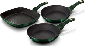 3 zielone patelnie z powłoką granitową D2-P29