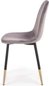 Tapicerowane krzesło z elementami w kolorze złota K379