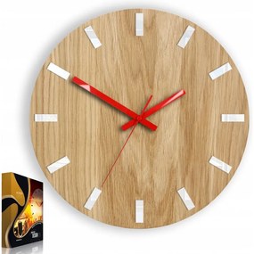 Zegar na ścianę nowoczesny drewniany z cichym mechanizmem okrągły solidny