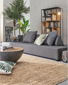 Szary/w naturalnym kolorze metalowy okrągły stolik ø 90 cm Lancaster – Bizzotto