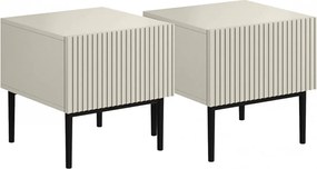 Zestaw szafek nocnych Nicole 46 cm - kaszmir / czarne nóżki