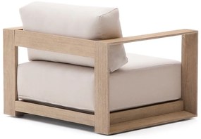 Beżowo-naturalna drewniany fotel ogrodowy Ambra – Kave Home