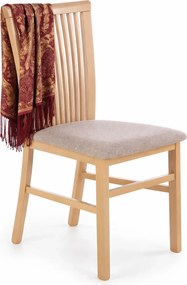 Drewniane krzesło kuchenne tapicerowane dąb sonoma + ciemny beż K9-C69