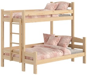 Łóżko piętrowe Lovic 90x200/120x200 z szufladami lewostronne - sosna