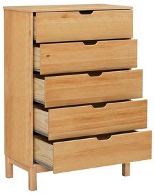 Wysoka komoda z litego drewna sosnowego w naturalnym kolorze 113x39 cm Post – Støraa