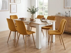 Biały stół do jadalni z blatem dąb sonoma MADO 120x80