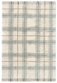 Kremowo-szałwiowy bawełniany dywan odpowiedni do prania/tkany ręcznie 90x120 cm Tartan Blue Sage – Lorena Canals