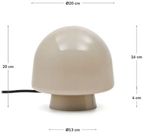 Szarobeżowa lampa stołowa ze szklanym kloszem (wysokość 20 cm) Reig – Kave Home
