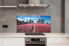 Szkło do Kuchni na Ścianę Wrzosowisko na Skraju Lasu