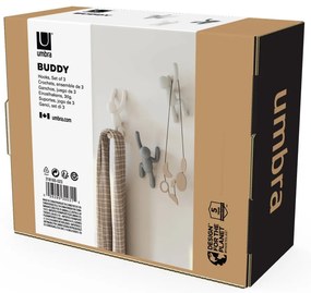 Ścienne plastikowe haczyki zestaw 3 szt. Buddy – Umbra
