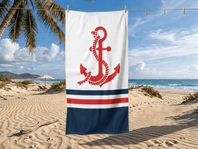Rychloschnący XXL ręcznik plażowy CAPTAIN biały 150 x 210 cm, 100% mikrofibra