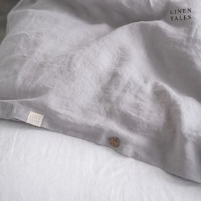 Jasnoszara lniana pościel dwuosobowa 200x220 cm – Linen Tales