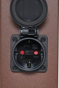 Lampa zewnętrzna rdzawobrązowa z przezroczystym szkłem 80 cm IP44 z gniazdem i czujnikiem ruchu - Malios