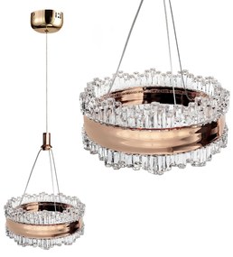 LAMPA WISZĄCA KRYSZTAŁOWA LED LHJ099-CP ZŁOTA