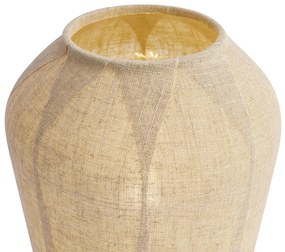 Lampa stołowa Japandi czarna z beżowym lnianym abażurem 21,5 cm - NamiJapandi Oswietlenie wewnetrzne