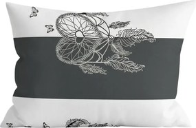 Polibawełniana poszewka na poduszkę TIRSO POLY 70x90 cm, szaro-biały guzik