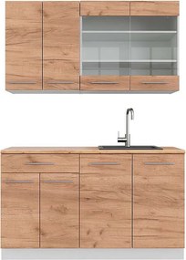 Pojedyncza kuchnia gold power dąb/biały 140x60x81.6 fame-line