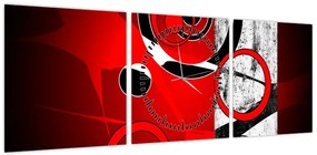 Obraz abstrakcji (z zegarem) (90x30 cm)