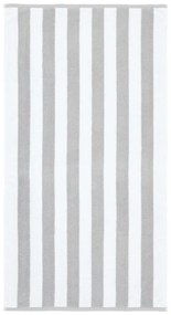 Biały/szary bawełniany ręcznik kąpielowy frotte 70x120 cm Reversible Stripe – Bianca