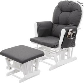 Leżanka MCW-C76 Krzesło obrotowe, tkanina/tekstylia, ciemnoszary, biała rama