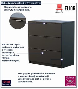 Czarna nowoczesna komoda z szufladami M1-G68