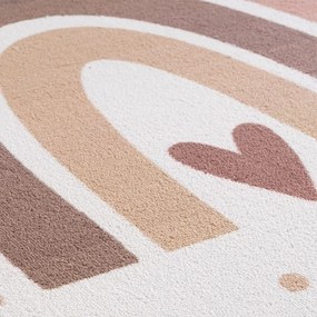 Dywan dziecięcy Coco Tęcza beżowa na kremowym tle 80 cm x 150 cm