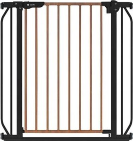 Lionelo - Bramka zabezpieczająca TRUUS SLIM czarna/brązowa