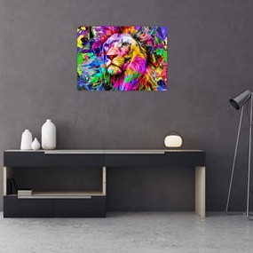 Obraz na szkle - obraz 3D lwa (70x50 cm)