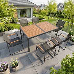 Zestaw mebli ogrodowych ze stołem Harlem antracyt PATIO