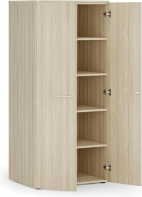 Szafa biurowa z drzwiami PRIMO WOOD, 1781 x 800 x 600 mm, dąb naturalny