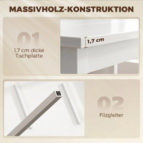 HOMCOM 5-częściowy zestaw jadalniany dla 4 osób, prostokątny stół i krzesła z litego drewna, do małych pomieszczeń, biały | Aosom PL