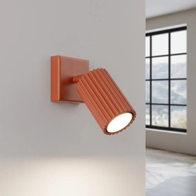 Kinkiet KARBON ochra czerwona ryflowany z regulowanym kloszem SOLLUX  LIGHTING