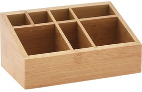 Organizer na kosmetyki bambusowy, naturalny, 17 x 10 x 8 cm