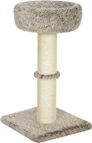 PawHut Drapak dla kota, 87 cm, wieża dla kota z grubym słupem do drapania, pluszowe legowisko, do użytku wewnętrznego, wytrzymałość do 6 kg, Brązowy